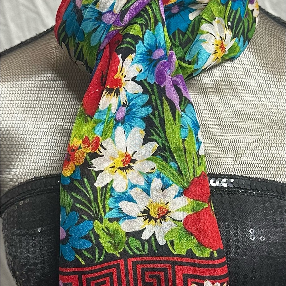 Vintage Oscar de la Renta Floral Silk Scarf